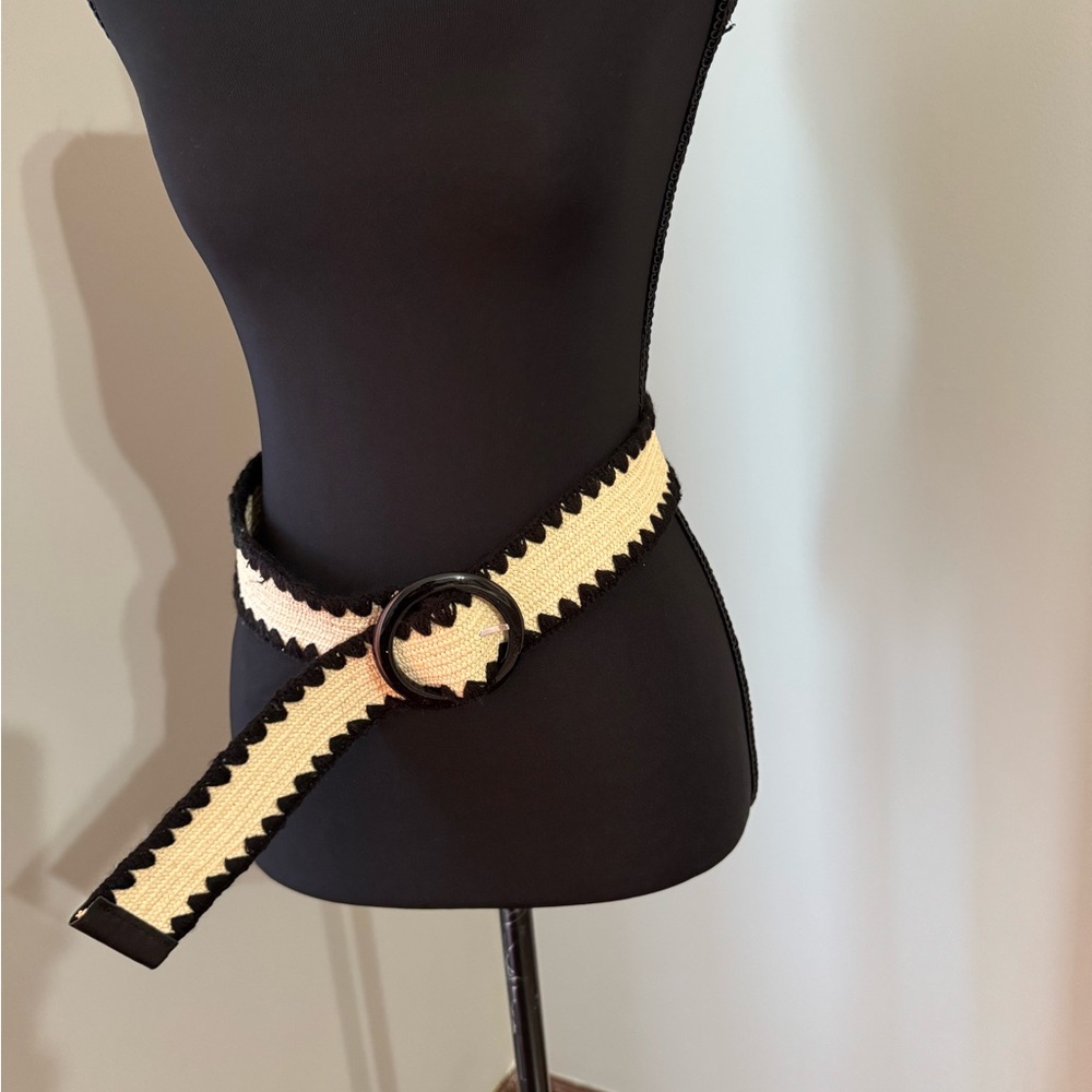 Stylish Black and Cream Women's Belt